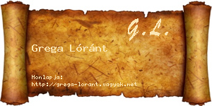 Grega Lóránt névjegykártya